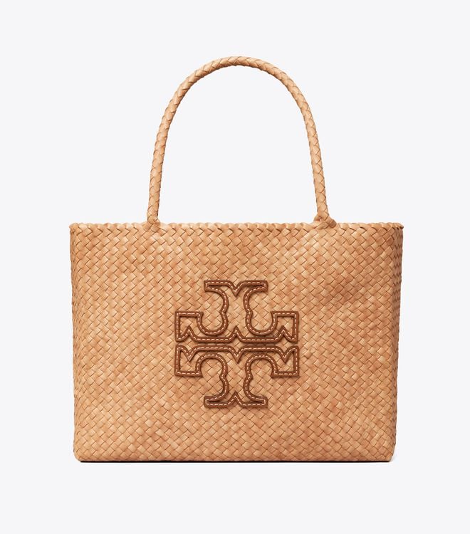 Women's Tory Burch Mcgraw Dragon Woven Tote Bags Beige | QXCRYK-725 - Tory Burch Outlet Sale