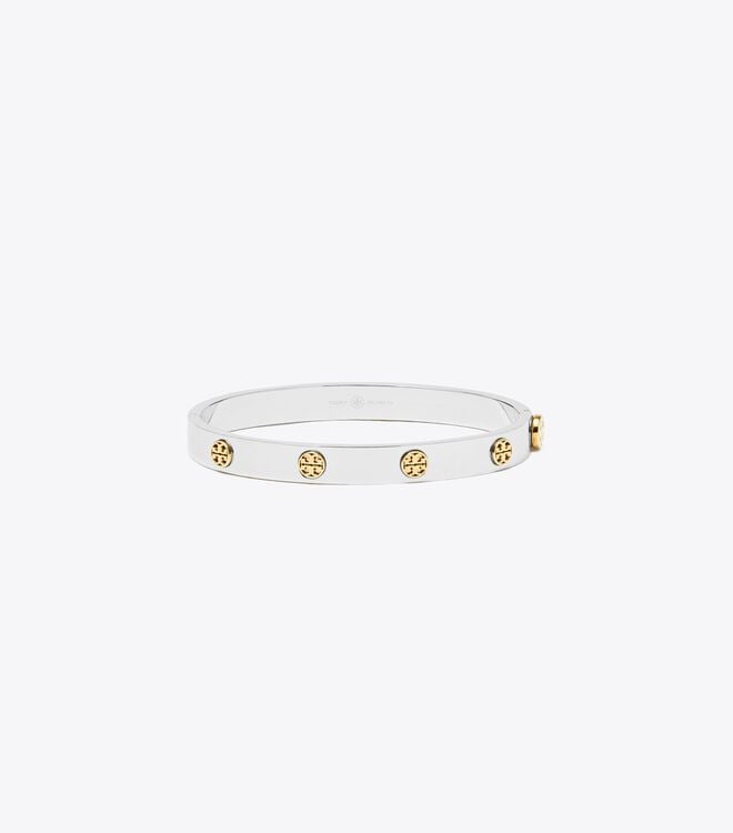 Women's Tory Burch Miller Stud Hinge , 7mm Bracelet Silver / Gold | AGYCIU-831 - Tory Burch Outlet Sale