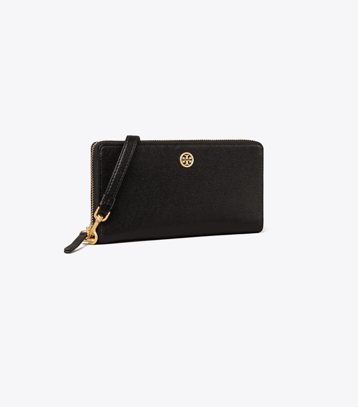 Women's Tory Burch Robinson Zip Continental Wallets Black | VFQDZH-860 - Tory Burch Outlet Sale