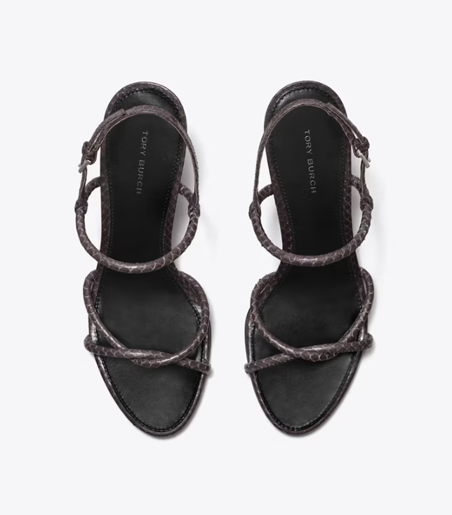 Women's Tory Burch Cylinder Heels Sandals Black | FAMGKJ-950 - Tory Burch Outlet Sale