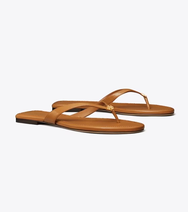 Women's Tory Burch Classic Flip Flops Brown | XQAJTP-482 - Tory Burch Outlet Sale