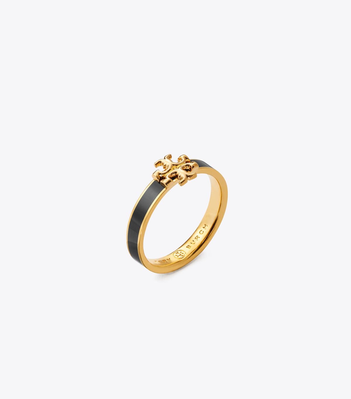 Women's Tory Burch Kira Enamel Ring Gold / Black | OINURM-238 - Tory Burch Outlet Sale