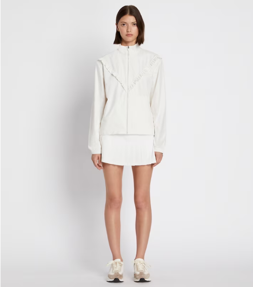 Women's Tory Burch Ruffle Windbreaker Olive | DKCUHN-632 - Tory Burch Outlet Sale