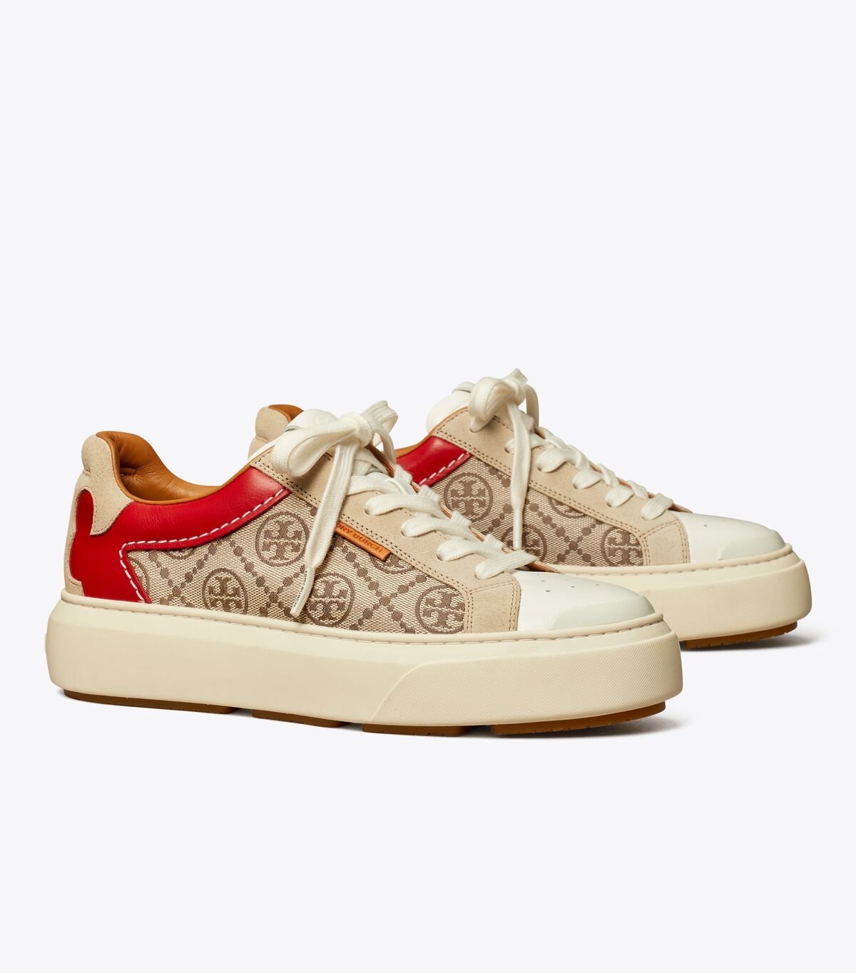 Women's Tory Burch T Monogram Ladybug Sneakers Beige | GRITZL-157 - Tory Burch Outlet Sale