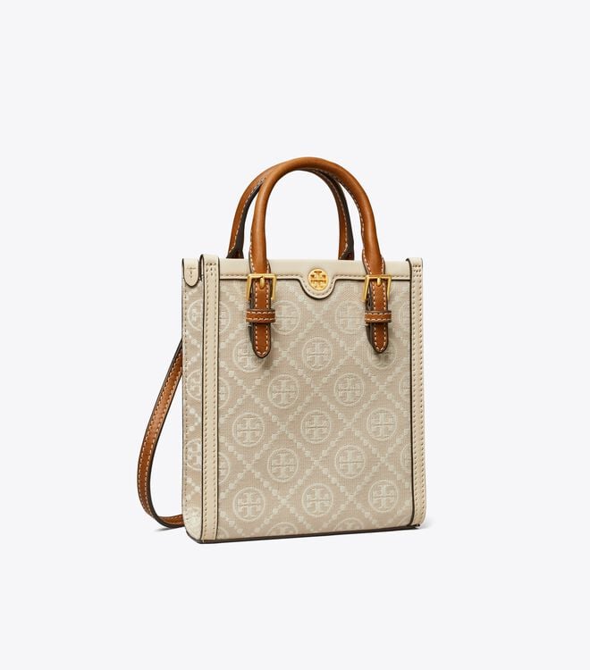 Women's Tory Burch Mini T Monogram Tote Bags White | XNYOLM-514 - Tory Burch Outlet Sale