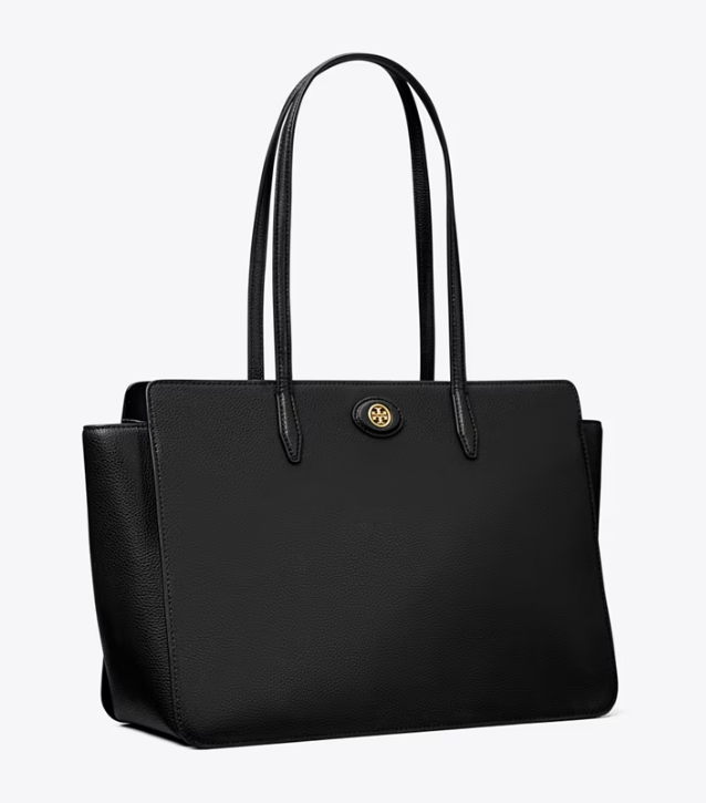 Women's Tory Burch Robinson Pebbled Handbag Black | YWBEKP-507 - Tory Burch Outlet Sale