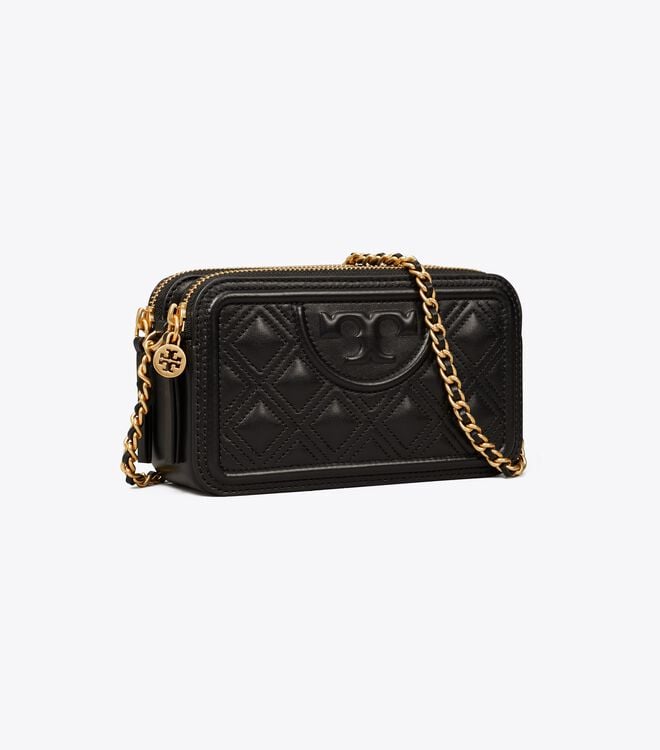 Women's Tory Burch Fleming Double-zip Mini Bags Black | BOUDSG-380 - Tory Burch Outlet Sale
