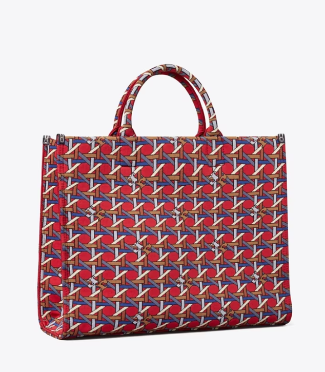 Women's Tory Burch Square Knit Handbag Red / Blue | PEDANV-340 - Tory Burch Outlet Sale
