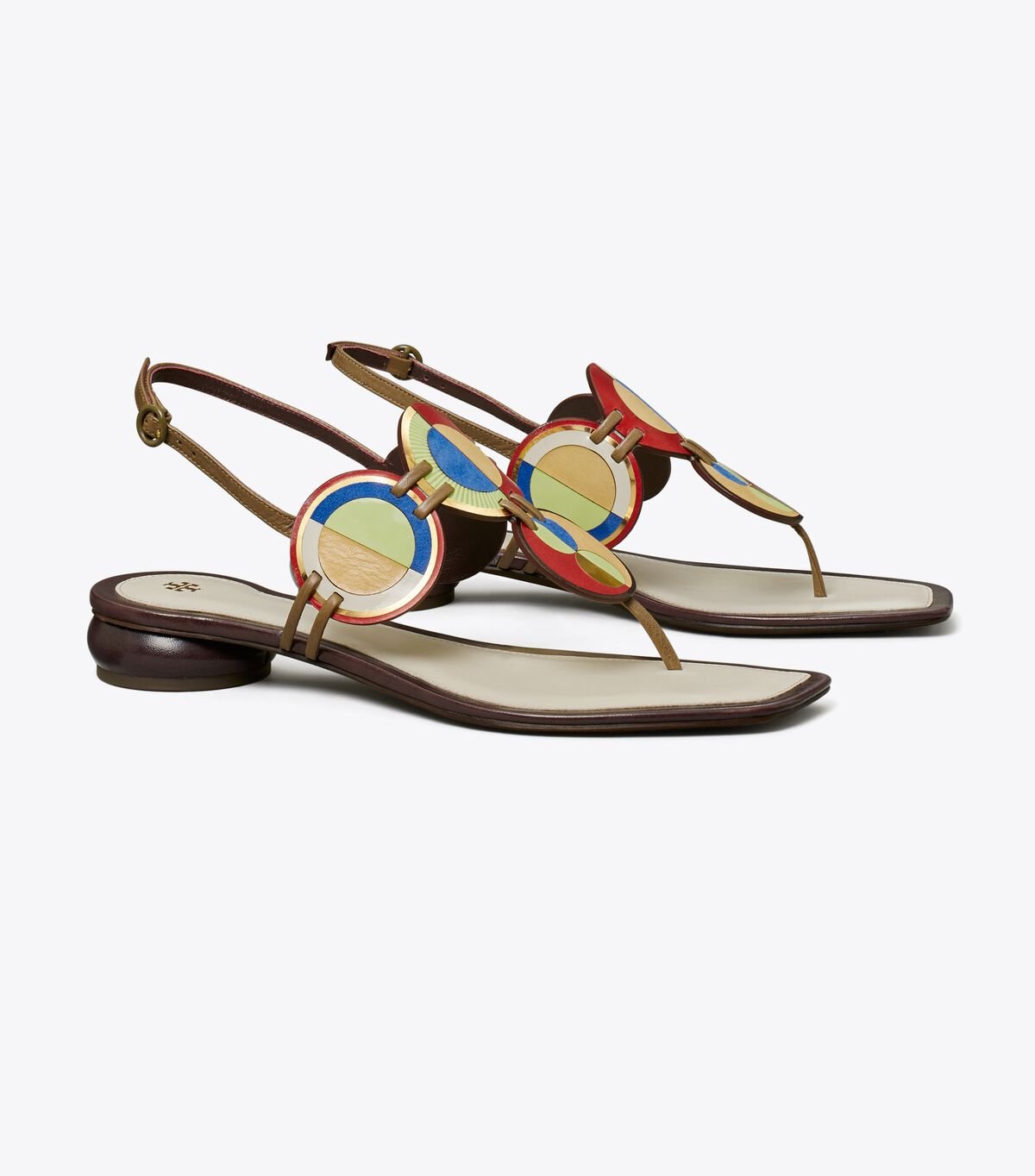 Women's Tory Burch Marquetry Disk Sandals Multicolor | QJWVXZ-683 - Tory Burch Outlet Sale