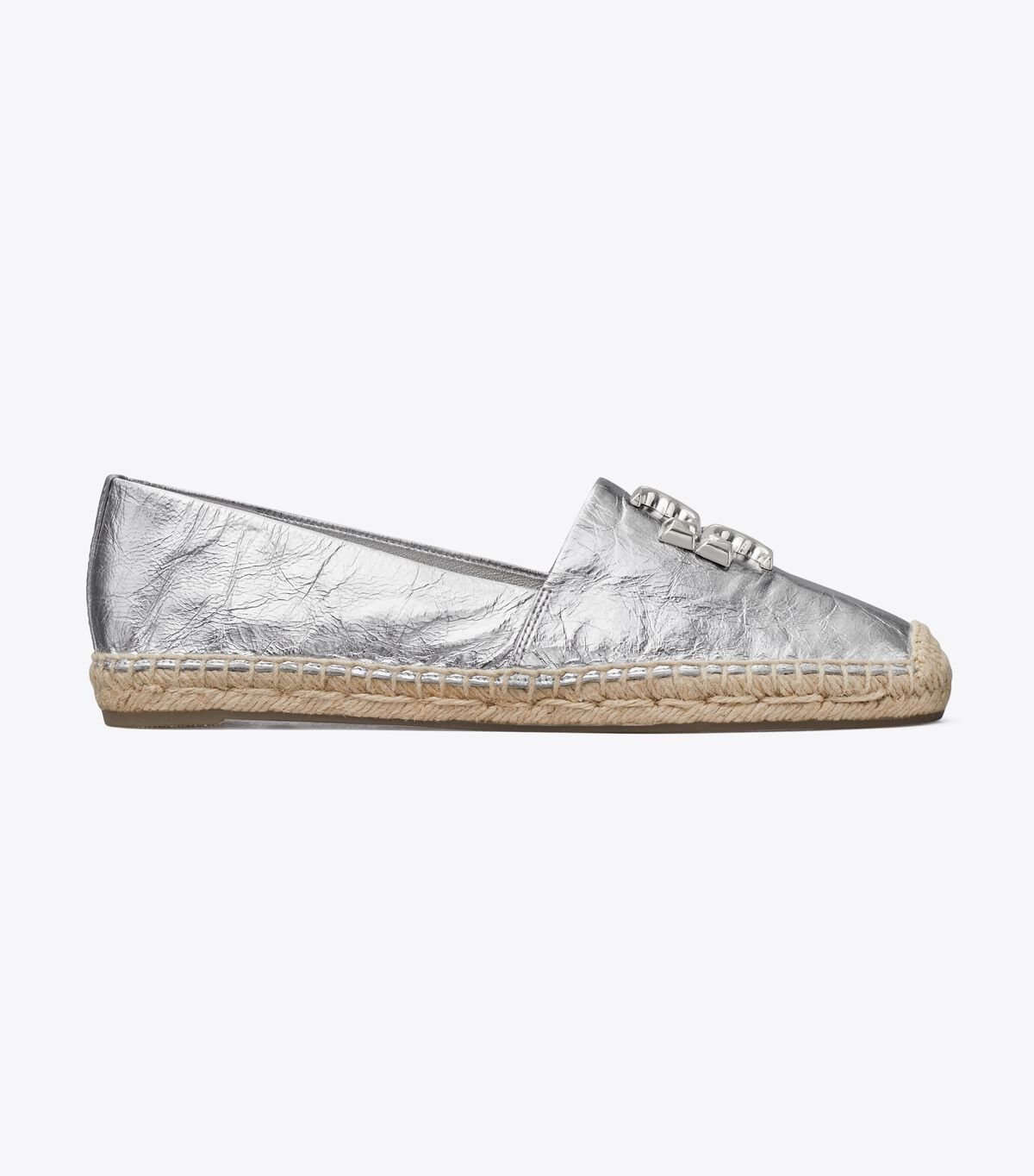 Women's Tory Burch Eleanor Espadrille Silver | NSDMTX-456 - Tory Burch Outlet Sale