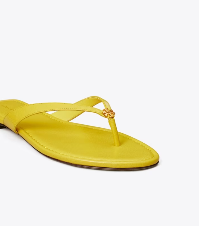Women's Tory Burch Classic Flip Flops Yellow | FCWDLG-061 - Tory Burch Outlet Sale