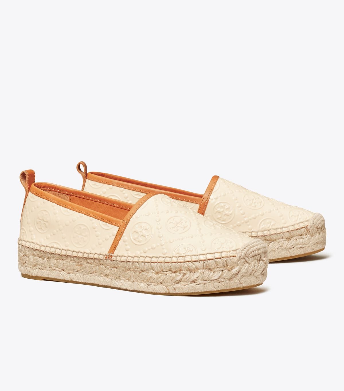 Women's Tory Burch T Monogram Platform Espadrille Cream | HZURQD-385 - Tory Burch Outlet Sale