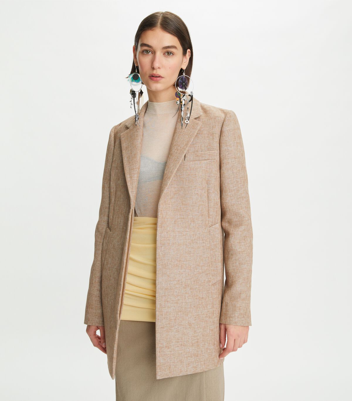 Women's Tory Burch Relaxed Wool Blazers Beige | NDRIZM-847 - Tory Burch Outlet Sale
