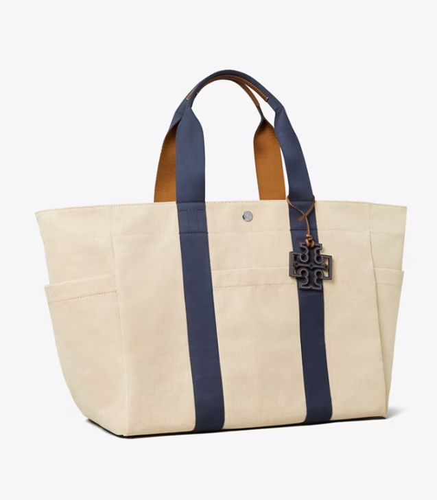 Women's Tory Burch Tory Weekender Handbag Beige | FRMPEO-746 - Tory Burch Outlet Sale