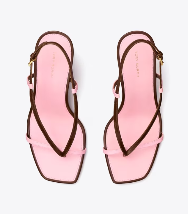 Women's Tory Burch T Stamp Heels Sandals Pink | LPHYQR-426 - Tory Burch Outlet Sale