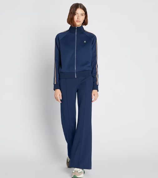 Women's Tory Burch Side Stripe Half-zip Track Jackets Blue | WZKJER-746 - Tory Burch Outlet Sale