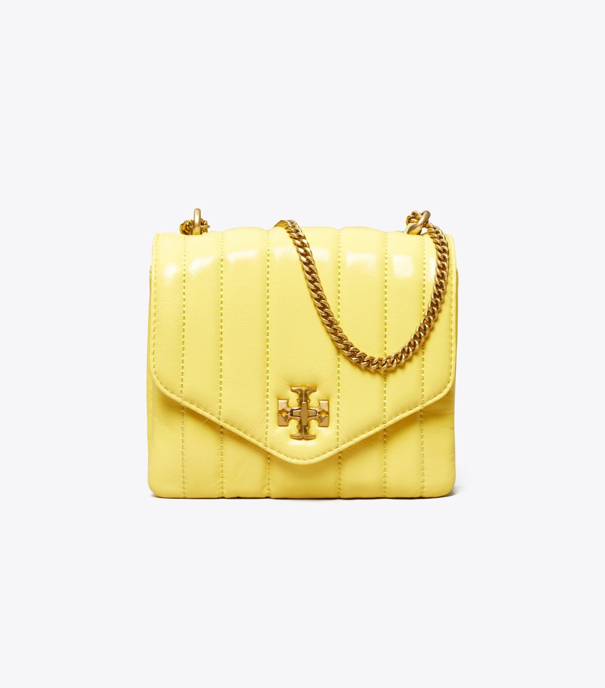 Women's Tory Burch Kira Patent Square Crossbody Bags Lemon | YXFEIR-587 - Tory Burch Outlet Sale