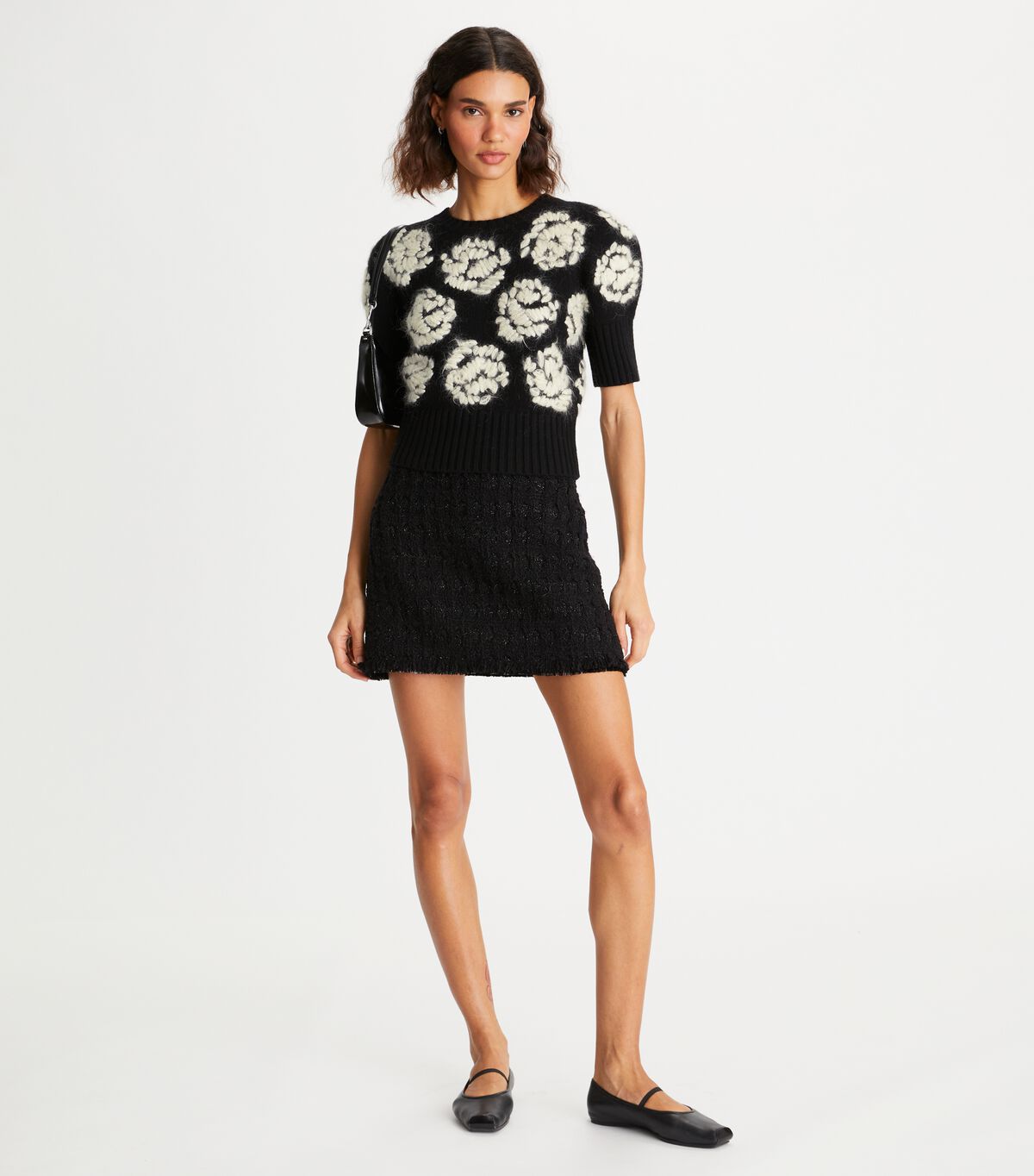 Women's Tory Burch Rose-embroidered Sweaters Black | HUSBZP-038 - Tory Burch Outlet Sale