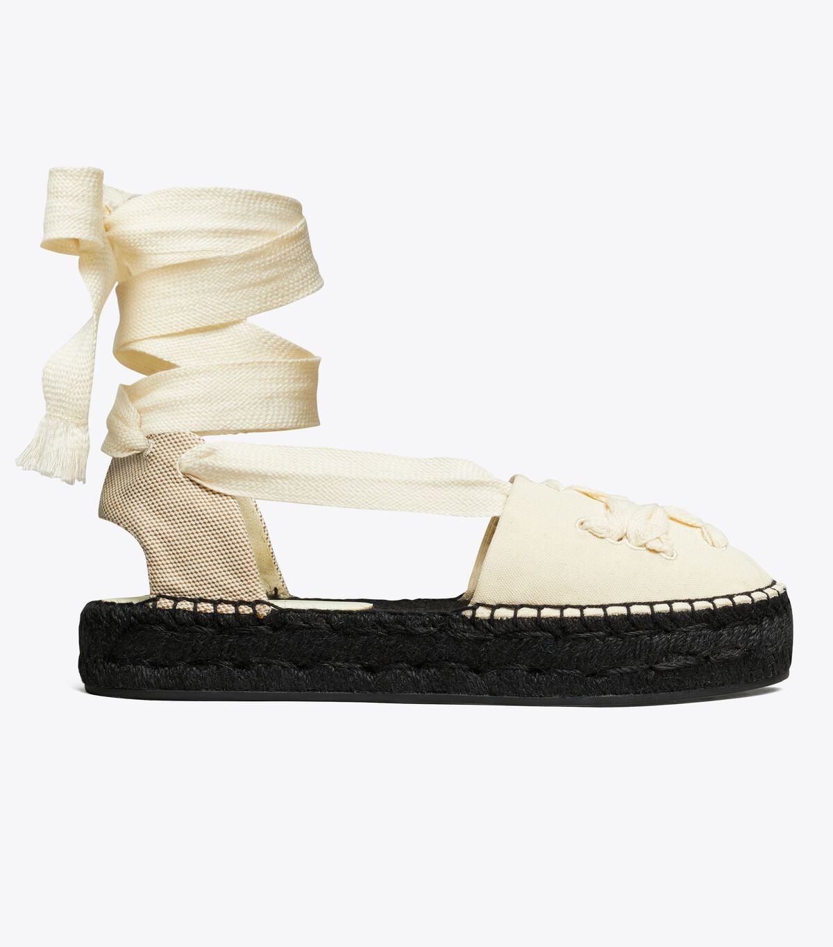 Women's Tory Burch Ribbon Espadrille Beige | PAQRZU-453 - Tory Burch Outlet Sale