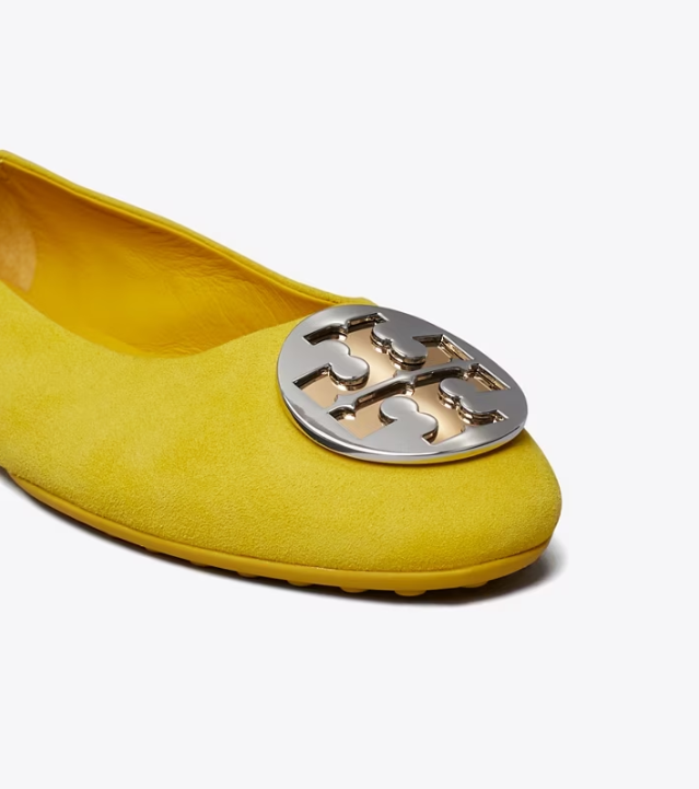 Women's Tory Burch Claire Flat Shoes Yellow | PZAJXI-379 - Tory Burch Outlet Sale