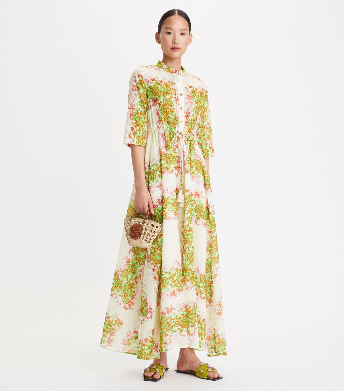 Women's Tory Burch Printed Dress White | FLAUSH-205 - Tory Burch Outlet Sale