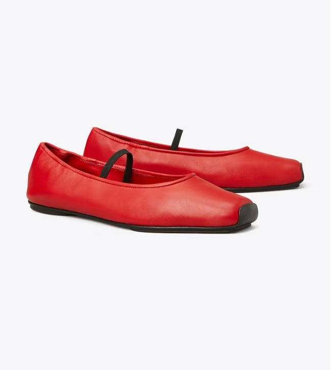 Women's Tory Burch Runway Flat Shoes Red | HIQDVT-563 - Tory Burch Outlet Sale