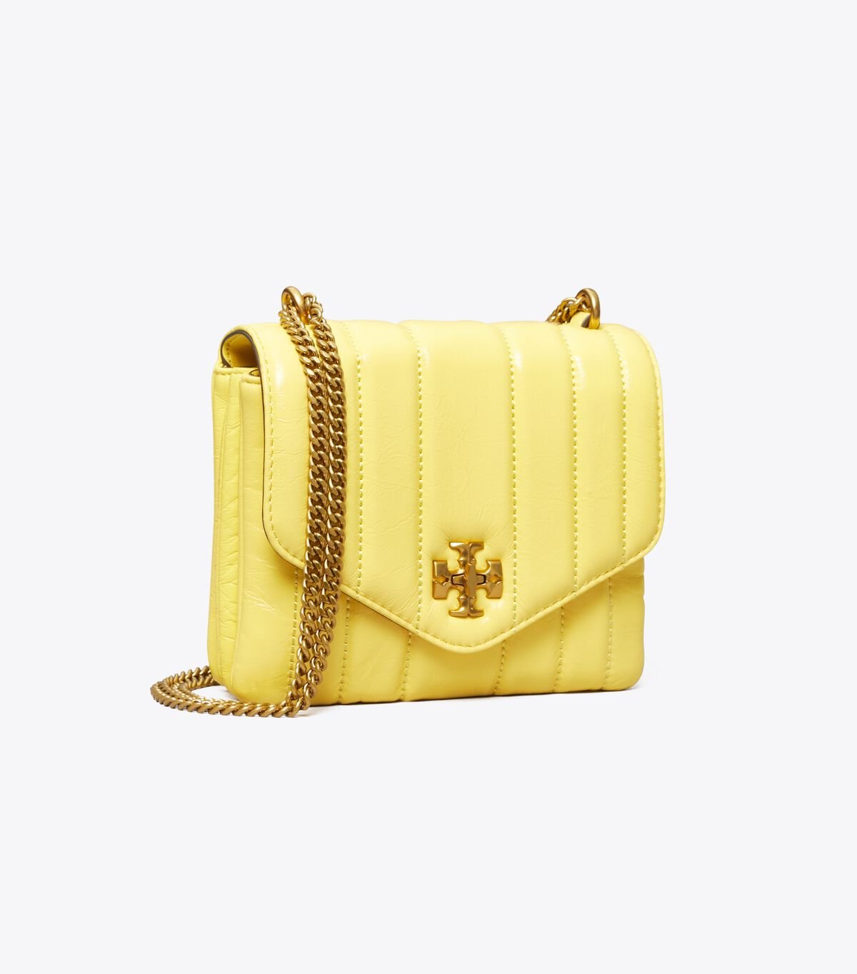 Women's Tory Burch Kira Patent Square Crossbody Bags Lemon | YXFEIR-587 - Tory Burch Outlet Sale