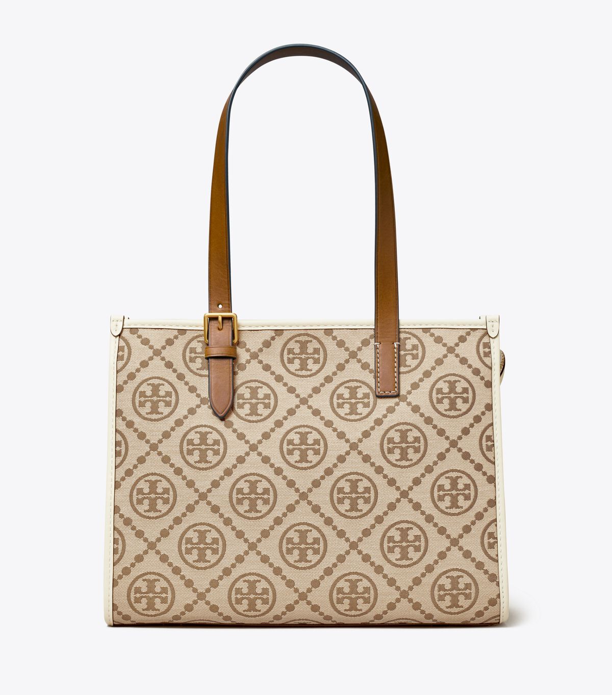 Women's Tory Burch Small T Monogram Tote Bags Beige | NCOKFS-456 - Tory Burch Outlet Sale