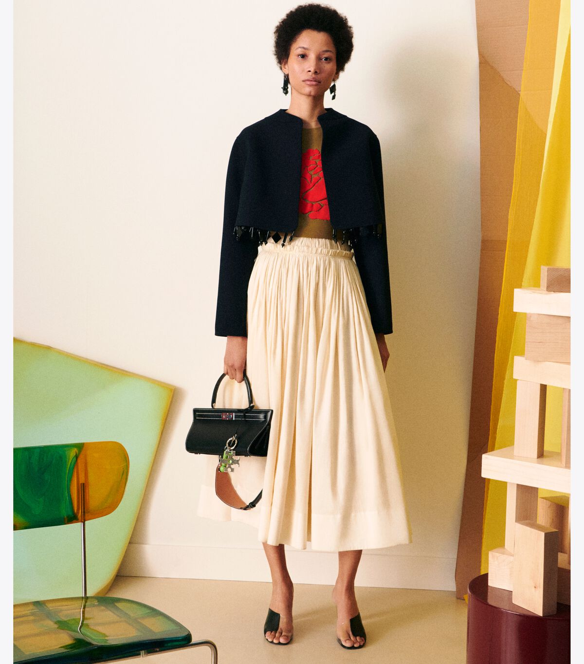 Women's Tory Burch Ruched Waist Skirts White | GUVDTK-607 - Tory Burch Outlet Sale