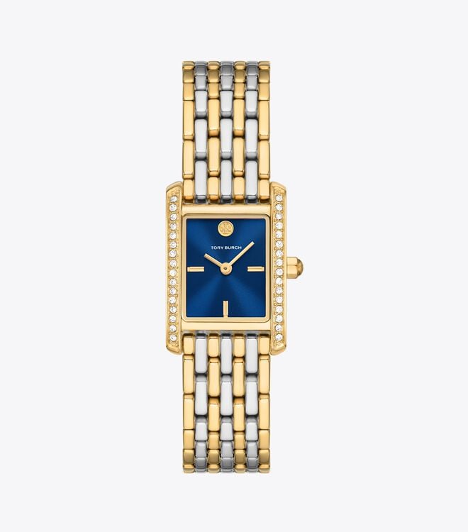 Women's Tory Burch Eleanor Mini stainess Steel Watches Navy | NVWHCO-659 - Tory Burch Outlet Sale