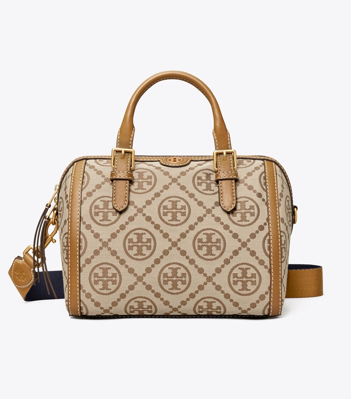 Women's Tory Burch T Monogram Barrel Satchel Bags Beige | UWHNXQ-537 - Tory Burch Outlet Sale