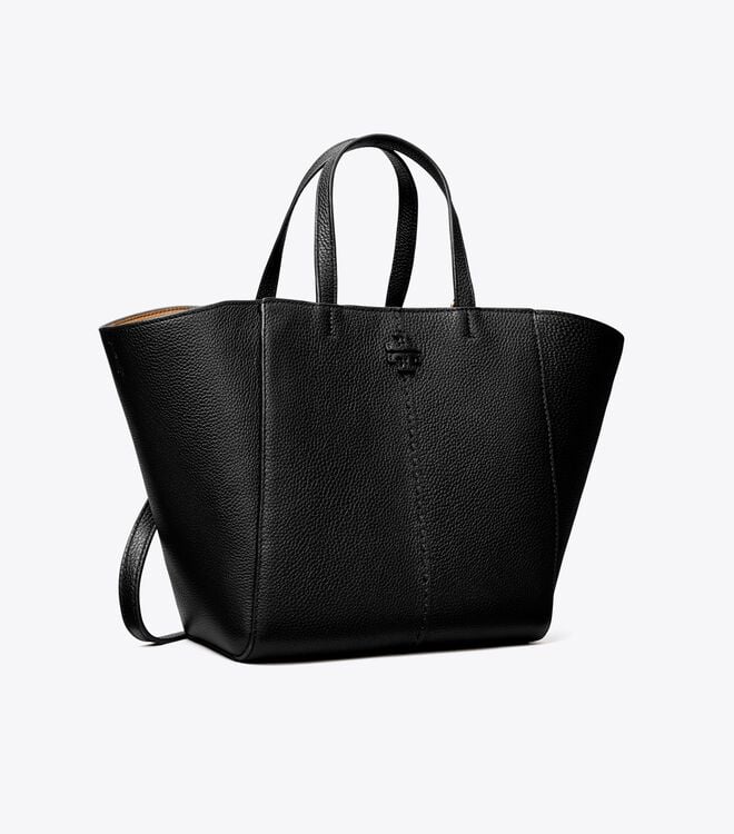 Women's Tory Burch Mcgraw Carryall Tote Bags Black | RGWJKD-467 - Tory Burch Outlet Sale