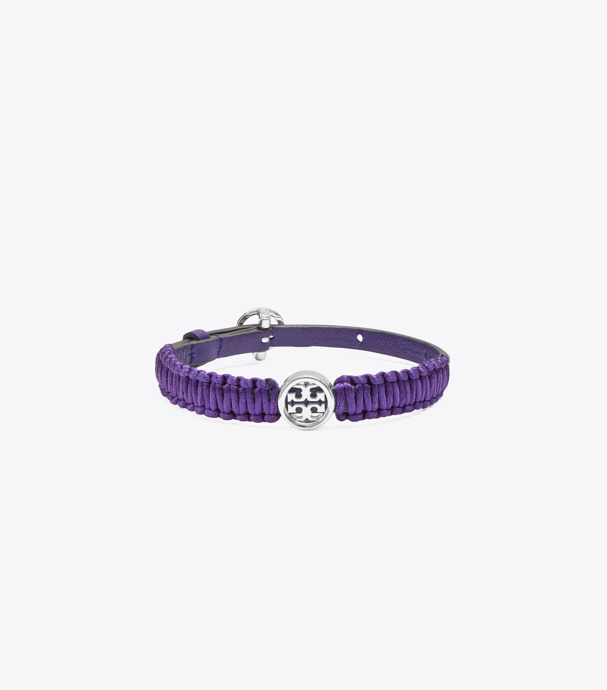 Women's Tory Burch Miller Silk Leather Bracelet Purple | PFNURH-018 - Tory Burch Outlet Sale