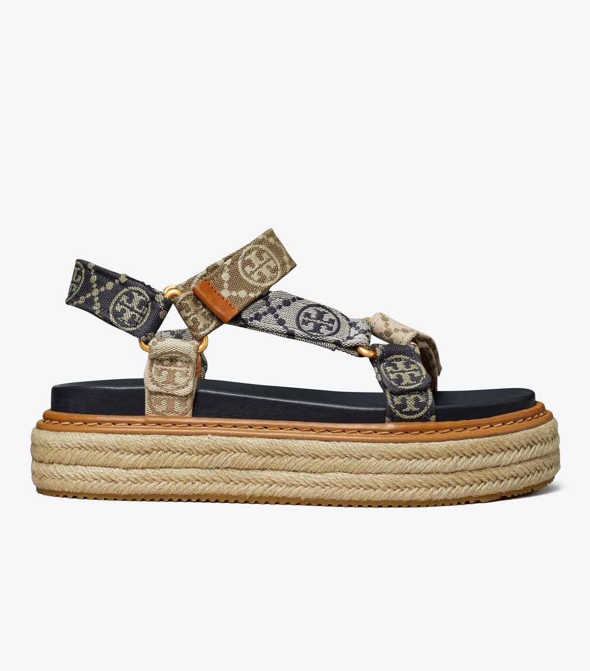 Women's Tory Burch T Monogram Rope Sport Sandals Navy | CJUPTM-476 - Tory Burch Outlet Sale