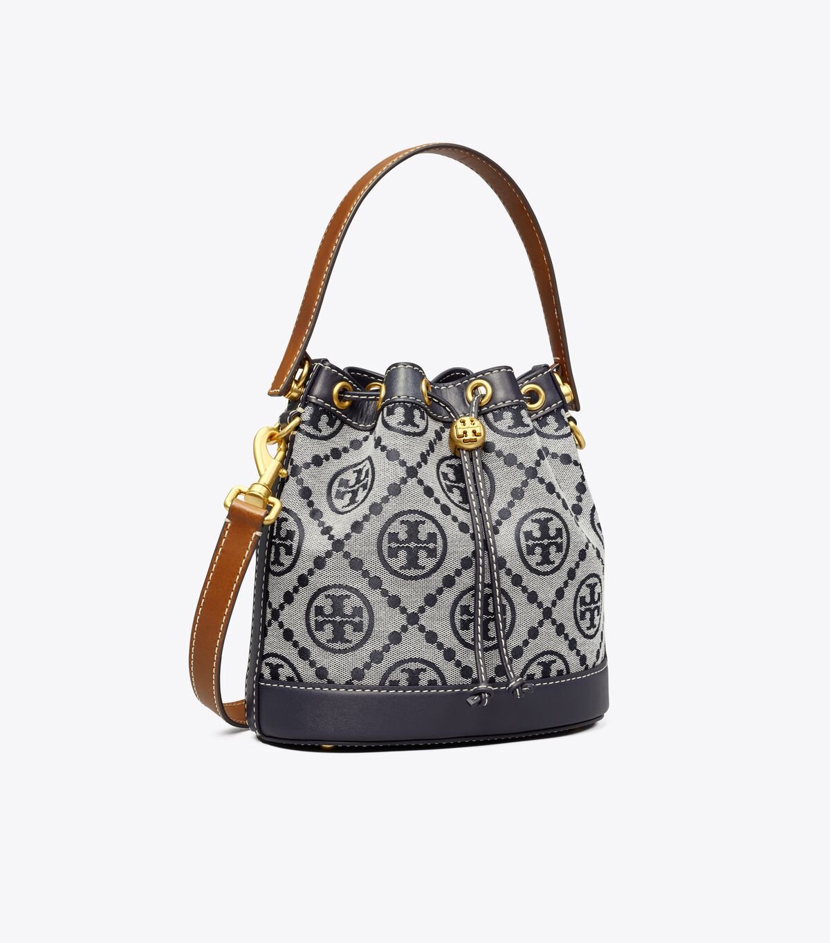 Women's Tory Burch T Monogram Bucket Bags Navy | WOMCHL-216 - Tory Burch Outlet Sale