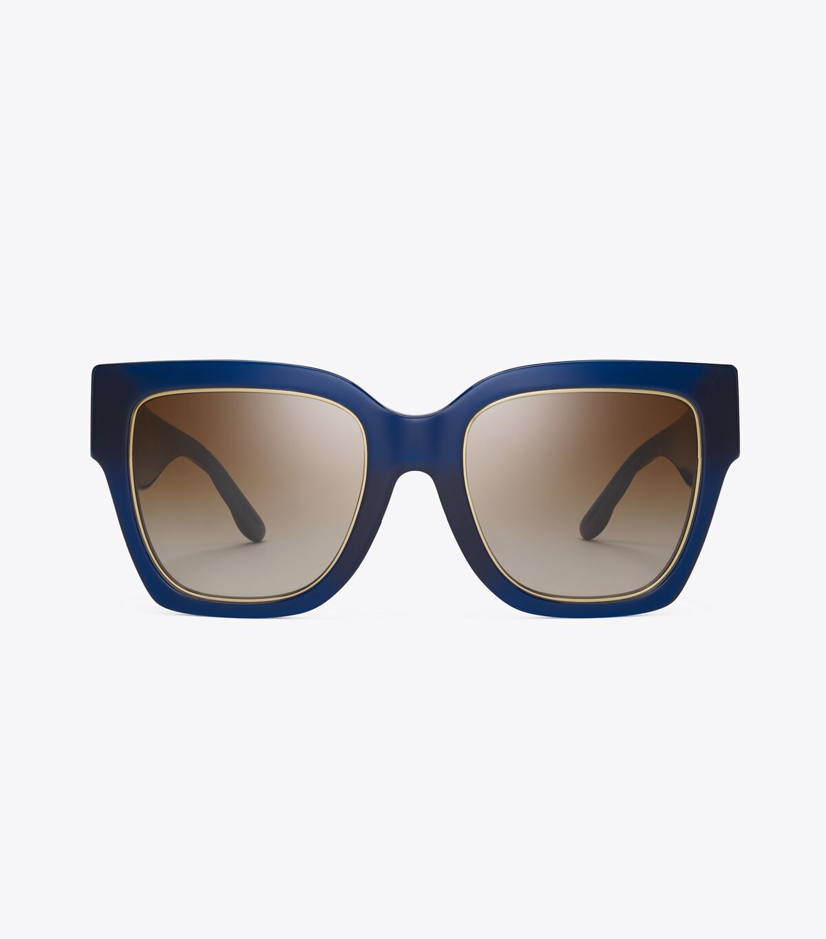 Women's Tory Burch Kira Chevron Square Sunglasses Navy / Brown | EQDIML-156 - Tory Burch Outlet Sale