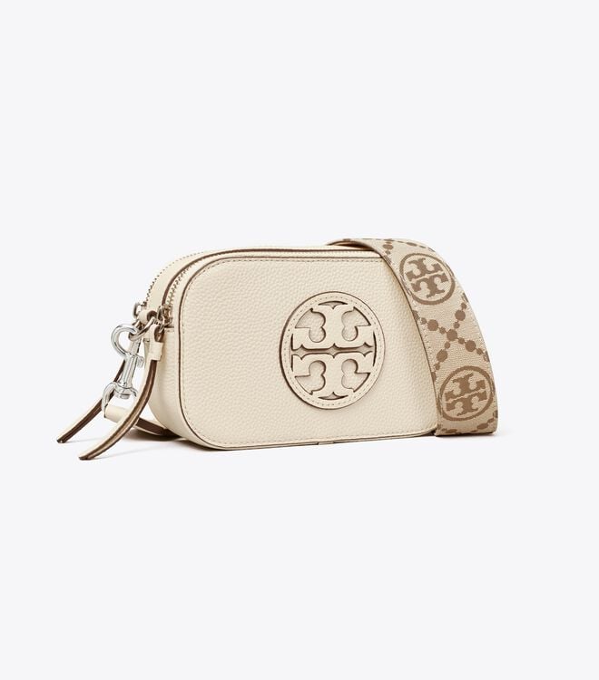 Women's Tory Burch Mini Miller Crossbody Bags White | QVNFTM-574 - Tory Burch Outlet Sale