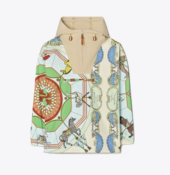 Women's Tory Burch Printed Half-zip Windbreaker Multicolor | QWBYGJ-860 - Tory Burch Outlet Sale