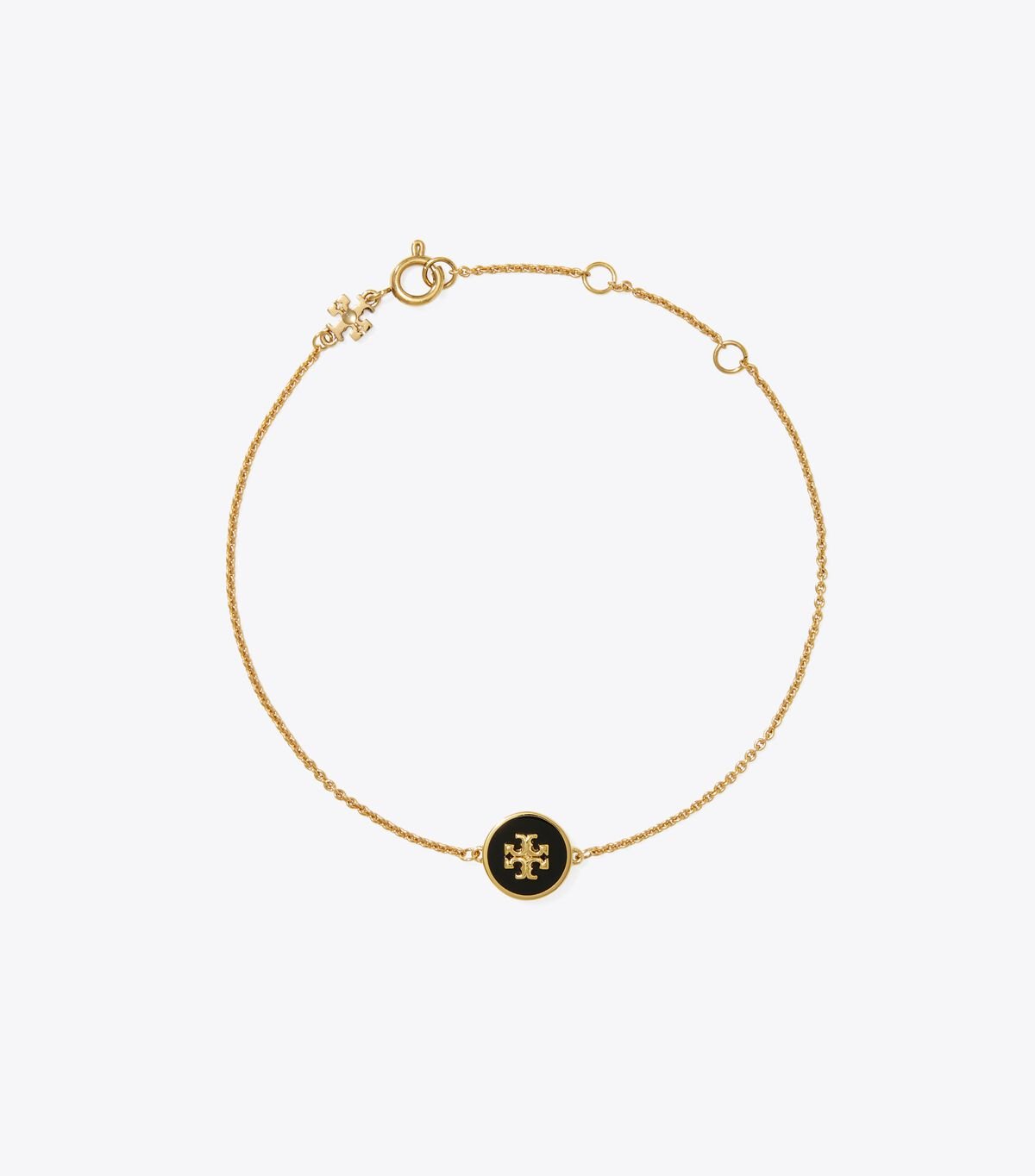 Women's Tory Burch Kira Enamel Chain Bracelet Gold / Black | DZGPOT-560 - Tory Burch Outlet Sale