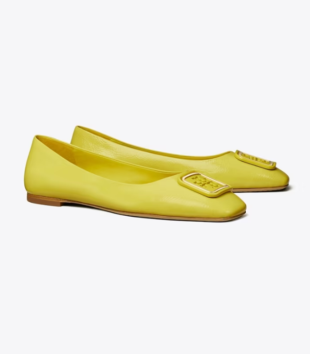 Women's Tory Burch Georgia Flat Shoes Yellow | ITNFHP-931 - Tory Burch Outlet Sale
