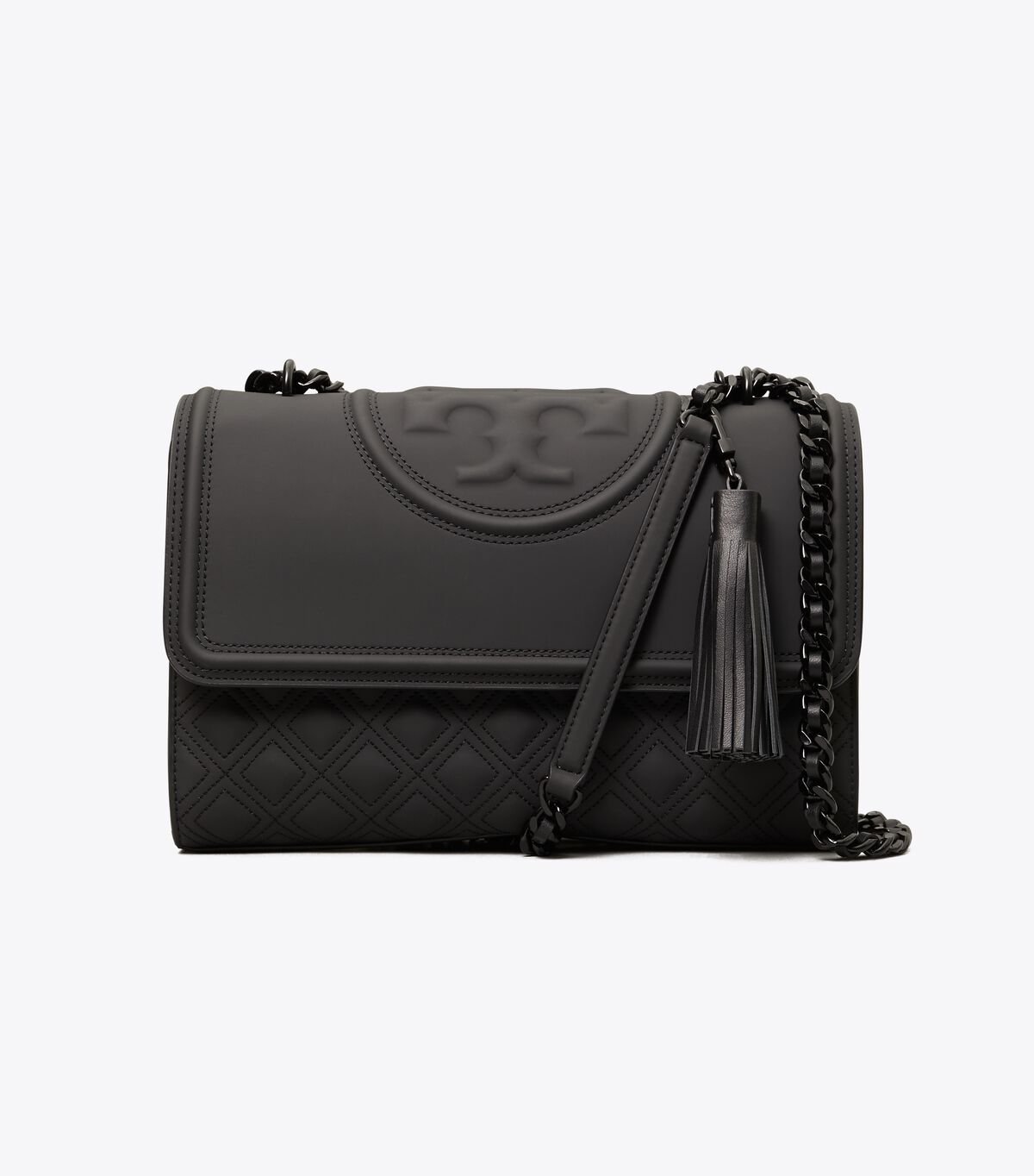 Women's Tory Burch Fleming Matte Convertible Shoulder Bags Black | XZDRFE-186 - Tory Burch Outlet Sale