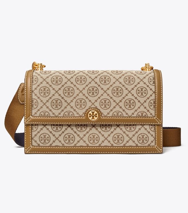 Women's Tory Burch T Monogram Shoulder Bags Beige | LQVNYK-187 - Tory Burch Outlet Sale