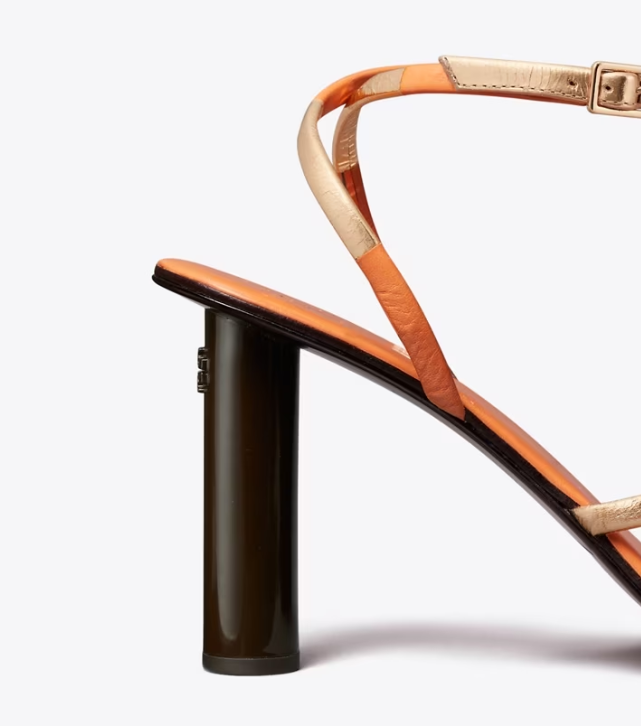 Women's Tory Burch Split Mignon Strappy Heels Sandals Orange | LNXIUH-814 - Tory Burch Outlet Sale