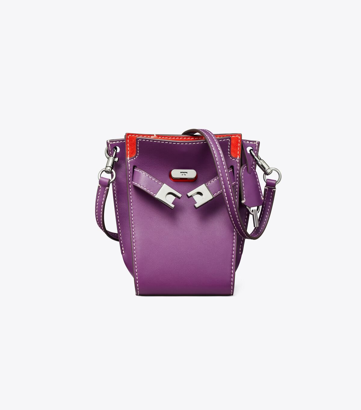 Women's Tory Burch Petite Lee Radziwill Double Bucket Bags Purple | JVNGWR-586 - Tory Burch Outlet Sale