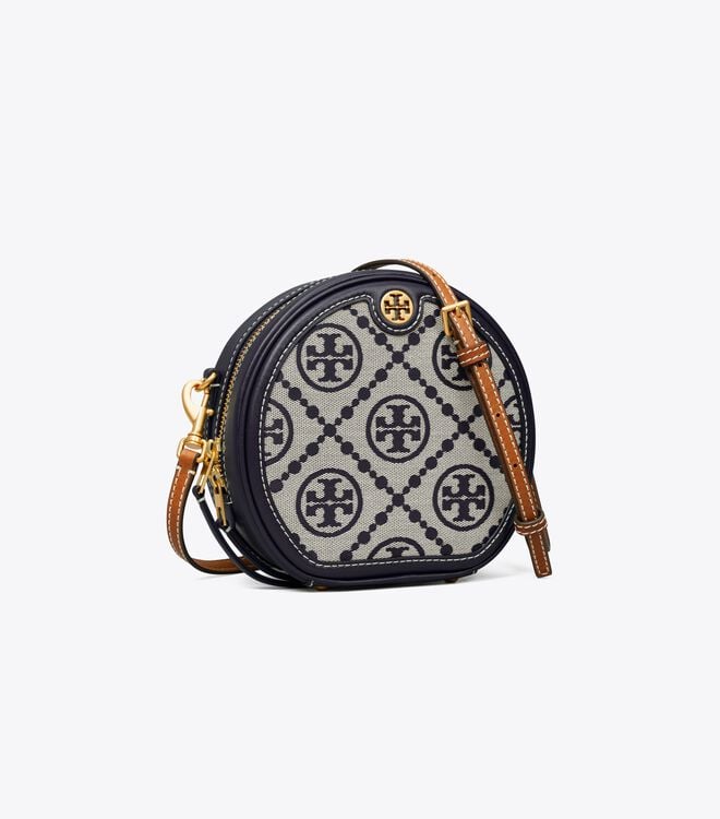 Women's Tory Burch T Monogram Jacquard Moon Crossbody Bags Navy | LTUPOC-218 - Tory Burch Outlet Sale