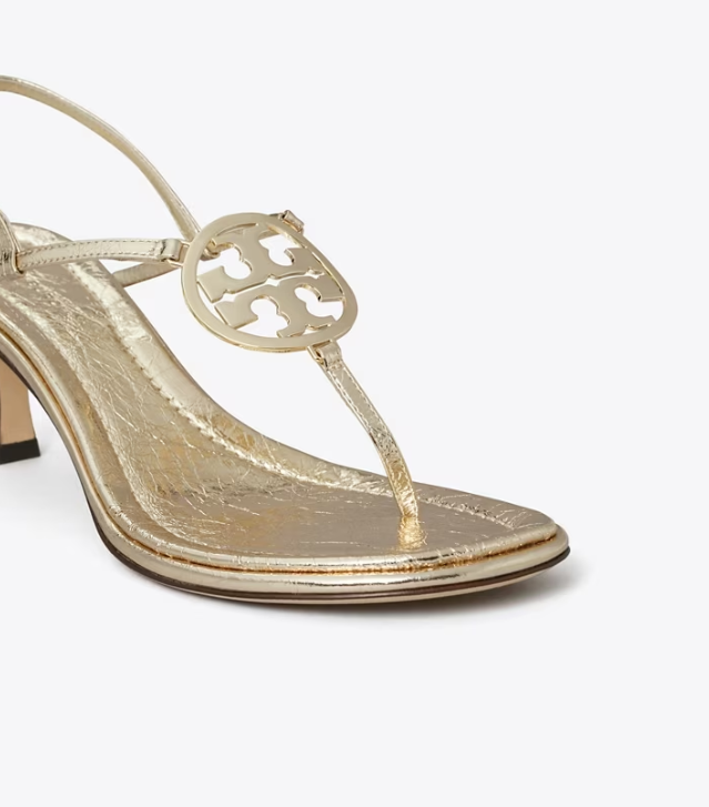 Women's Tory Burch Capri Miller Low Heel Sandal Heels Sandals Platinum | UVMEKD-809 - Tory Burch Outlet Sale