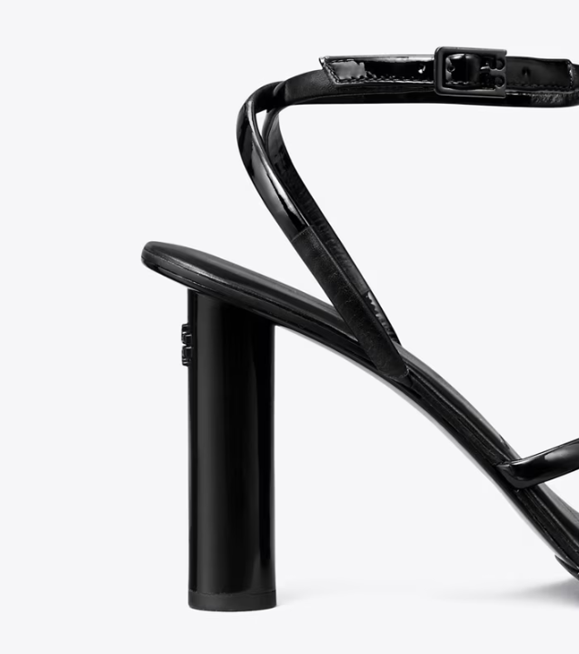 Women's Tory Burch Split Mignon Multi-Strap Heels Sandals Black | GOSEJD-158 - Tory Burch Outlet Sale