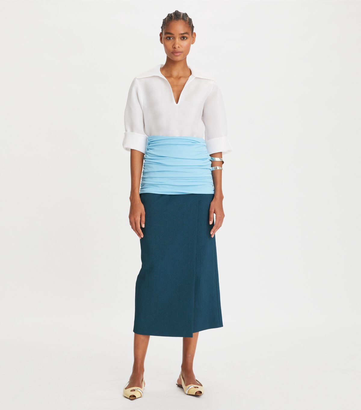 Women's Tory Burch Silk Gazar Tunic Tops Apricot | LPVQIO-562 - Tory Burch Outlet Sale