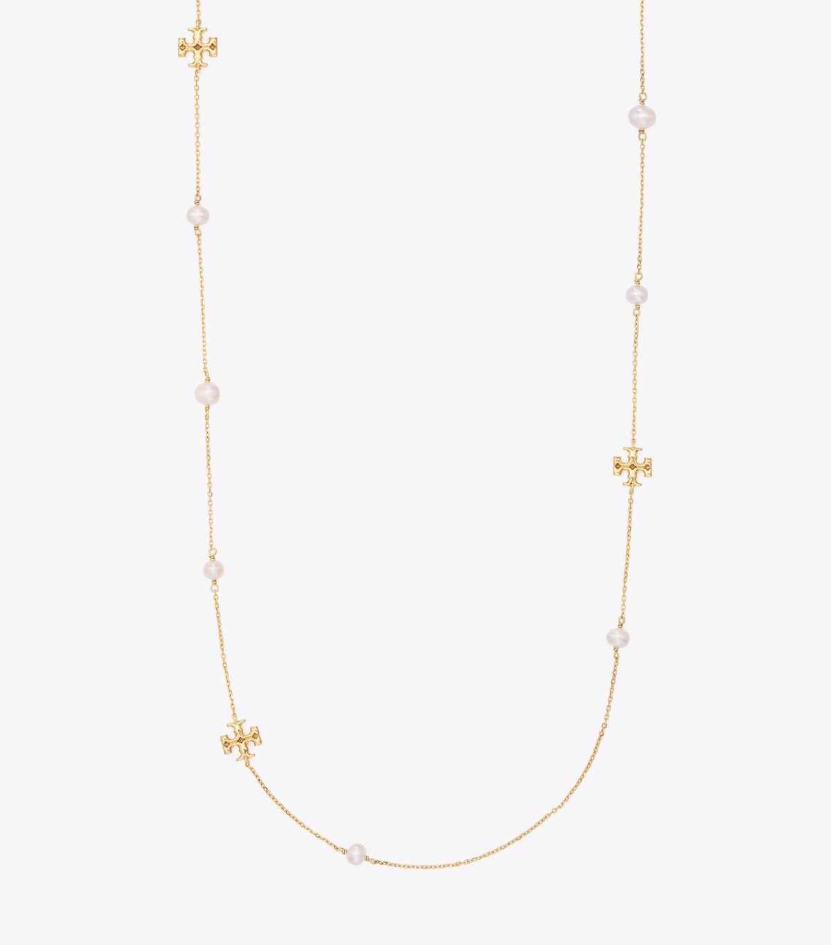 Women's Tory Burch Kira Pearl Delicate Long Necklace Gold | GSRYFC-941 - Tory Burch Outlet Sale
