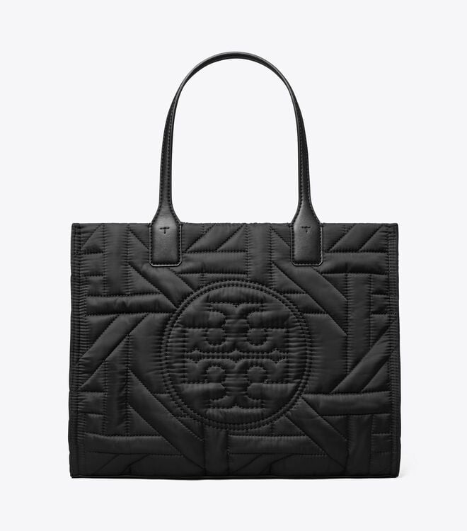 Women's Tory Burch Small Ella Basketweave Tote Bags Black | GYZRON-524 - Tory Burch Outlet Sale